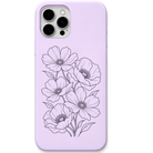 Beautifully Entangled layered floral bouquet engraved pastel silicone phone cover in Lavender