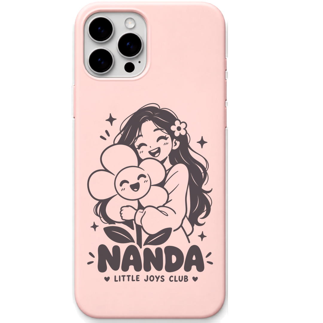 Nanda Little Joys Club engraved pastel silicone phone cover in Blush Pink