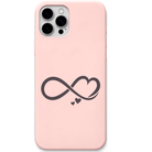Forever Connected heart infinity engraved pastel silicone phone cover in Blush Pink
