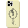 Jhumka Reflection indian mirror illustration engraved silicone phone cover in Lemon Yellow