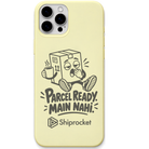 Shiprocket Parcel Ready engraved phone cover in Lemon Yellow