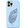 Free Spirit Feather patterned feather engraved pastel silicone phone cover in Sky Blue
