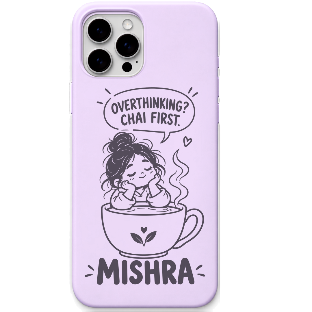 Mishra Chai First engraved pastel silicone phone cover in Lavender