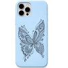 Wings Unbound ornamental butterfly engraved pastel silicone phone cover in Sky Blue