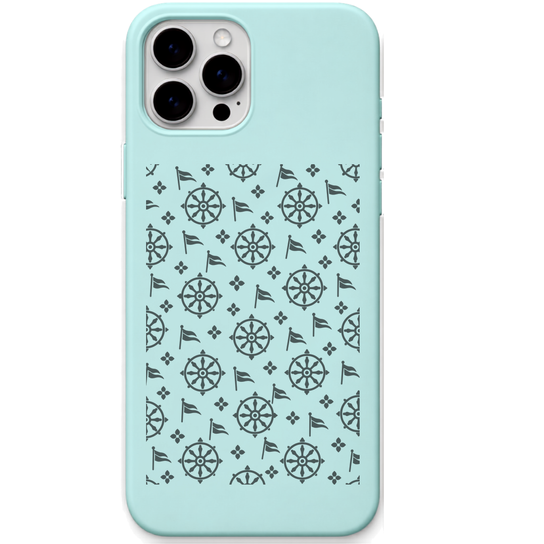 Nilachakra Blessings engraved pastel silicone phone cover in Mint Green