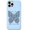 Roots With Wings Pattachitra Butterfly engraved pastel silicone phone cover in Sky Blue