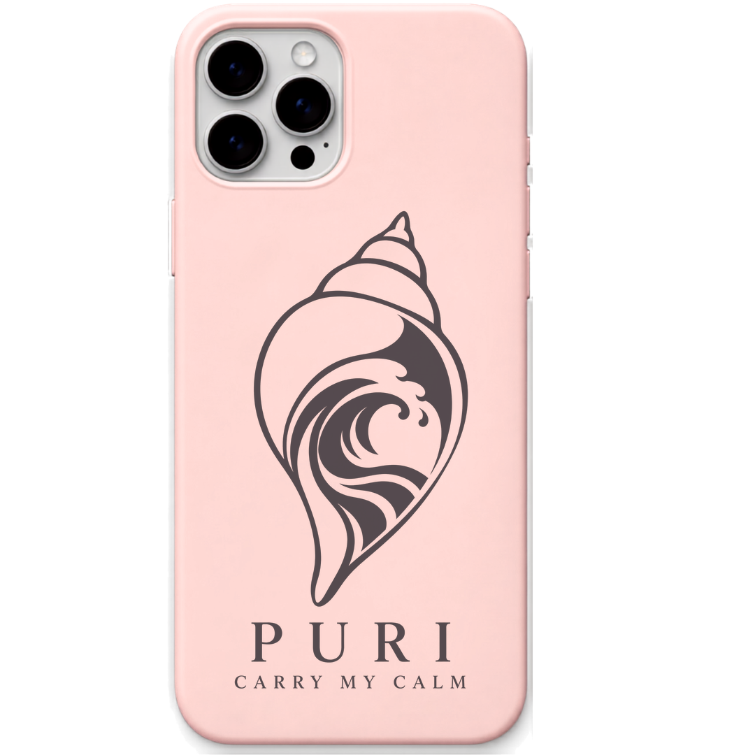 Puri Carry My Calm engraved pastel silicone phone cover in Blush Pink