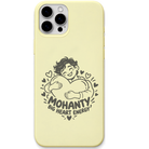 Mohanty Big Heart Energy engraved pastel silicone phone cover in Lemon Yellow
