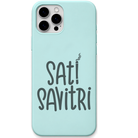 Sati Savitri sarcastic hinglish quote engraved silicone phone cover in Mint Green