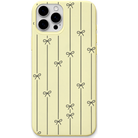 Ribbon Lines engraved silicone phone cover in Lemon Yellow
