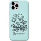 Shiprocket Parcel Ready engraved phone cover in Mint Green