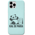 Kal Se Pakka Panda panda procrastination meme engraved pastel silicone phone cover in Mint Green