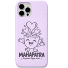 Mahapatra Big Name Bigger Heart engraved pastel silicone phone cover in Lavender