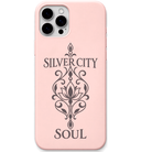 Silver City Soul engraved pastel silicone phone cover in Blush Pink