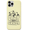 Lazy But Crazy Panda funny panda quote engraved silicone phone cover in Lemon Yellow