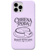 Chhena Poda Baked With Love engraved pastel silicone phone cover in Lavender