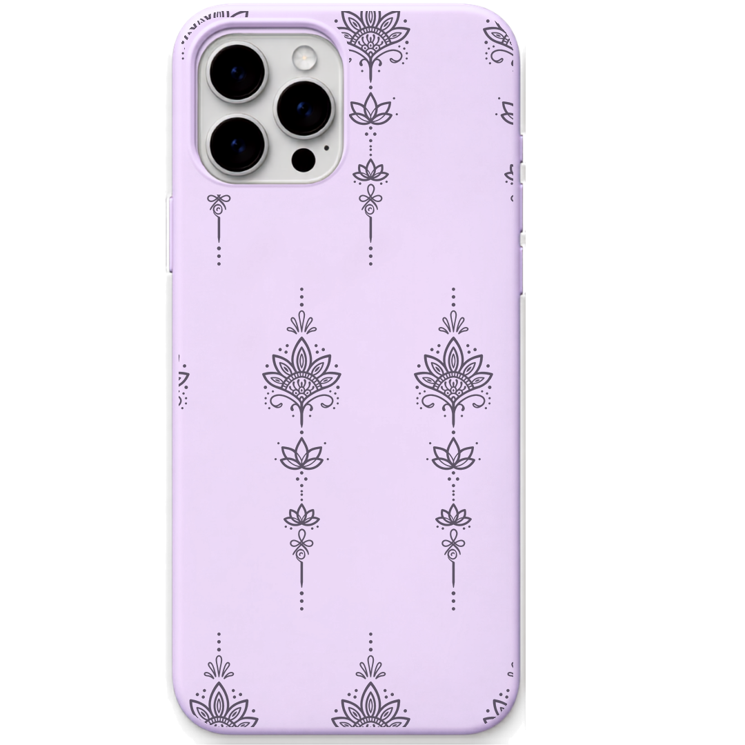 Lotus Pendant engraved silicone phone cover in Lavender