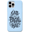 Sab Pagal Hai funny cartoon mood engraved silicone phone cover in Sky Blue