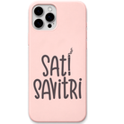 Sati Savitri sarcastic hinglish quote engraved silicone phone cover in Blush Pink