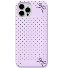 Polka Ribbon Frame engraved silicone phone cover in Lavender