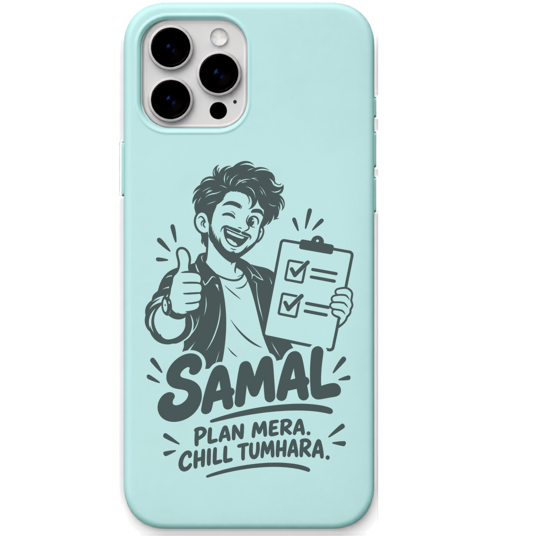 Samal Plan Mera Chill Tumhara engraved pastel silicone phone cover in Mint Green