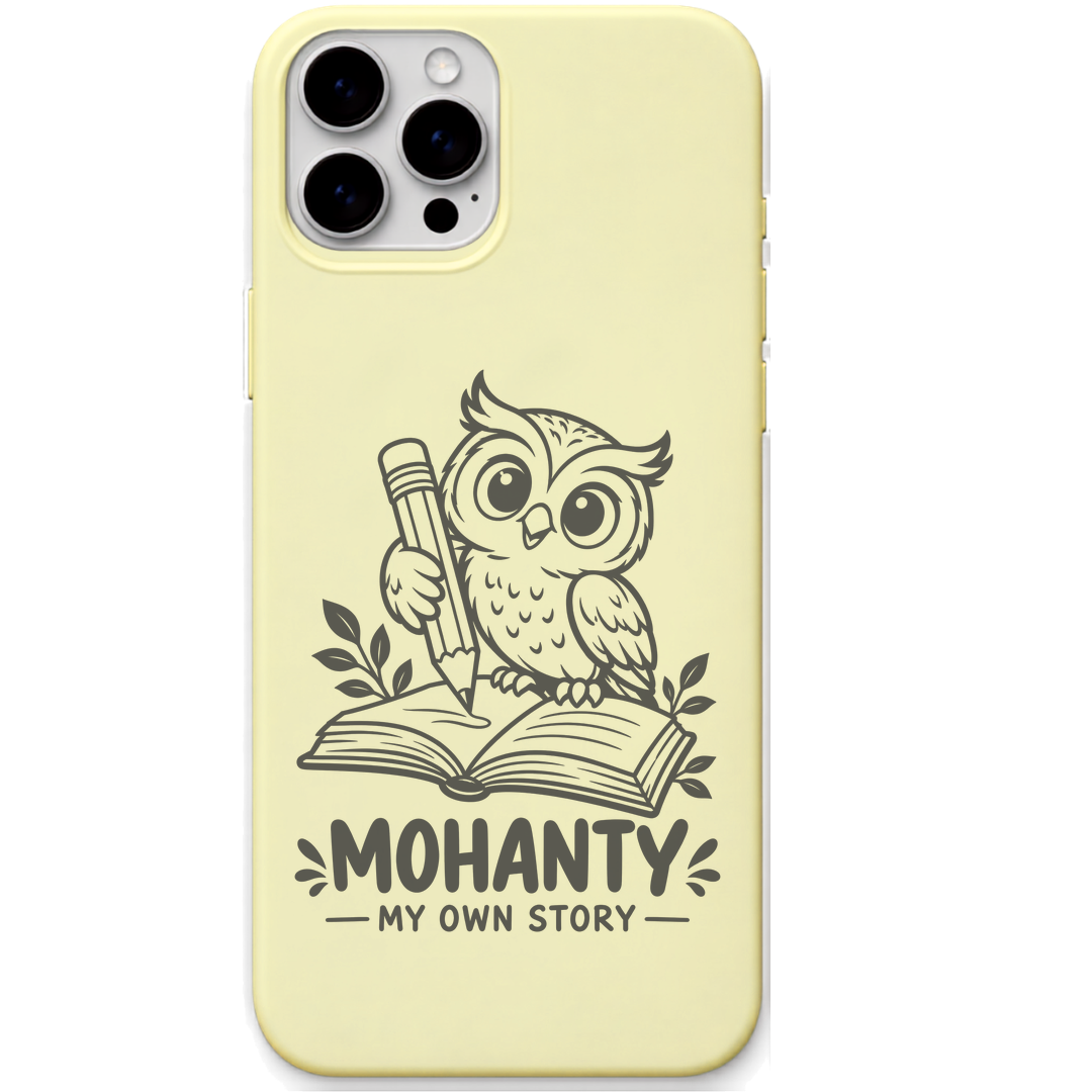 Mohanty My Own Story engraved pastel silicone phone cover in Lemon Yellow