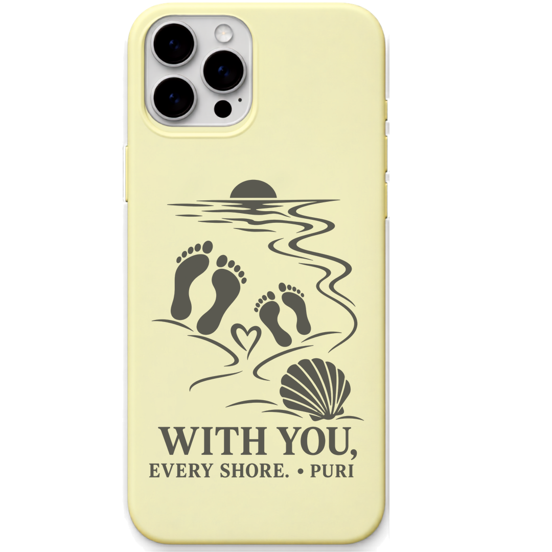With You Every Shore Puri engraved pastel silicone phone cover in Lemon Yellow