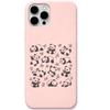 Panda Mood Repeat panda all over pattern engraved pastel silicone phone cover in Blush Pink