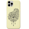 Lotus Gaze lotus eye motif engraved pastel silicone phone cover in Lemon Yellow