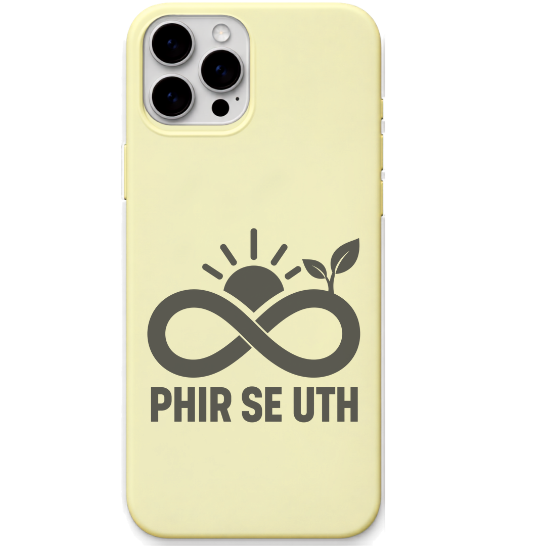Phir Se Uth motivational infinity engraved pastel silicone phone cover in Lemon Yellow