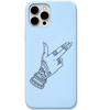 Desi Finger Swag mehndi hand attitude art engraved silicone phone cover in Sky Blue