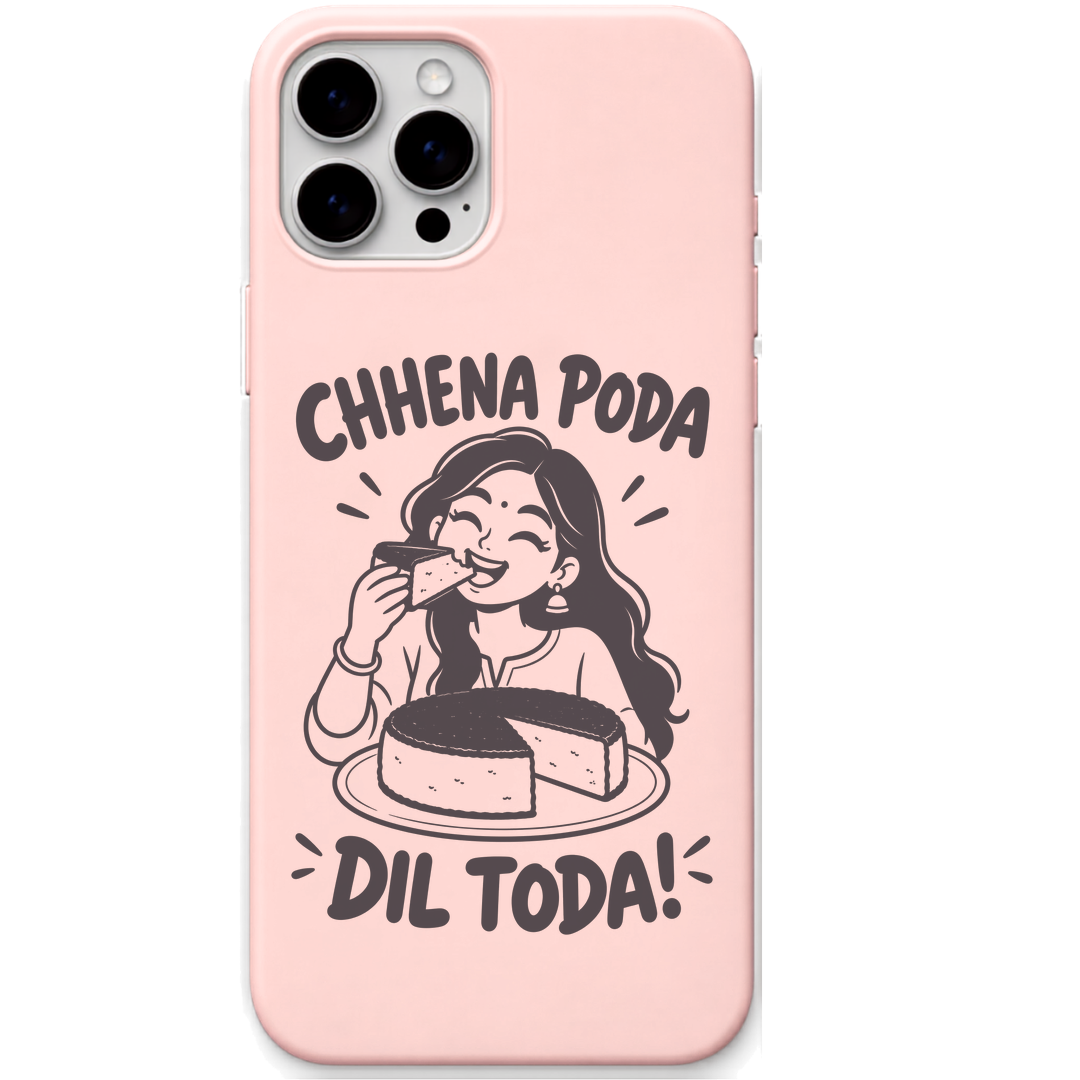 Chhena Poda Dil Toda engraved pastel silicone phone cover in Blush Pink