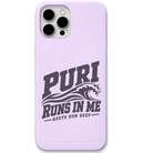 Puri Runs in Me engraved pastel silicone phone cover in Lavender