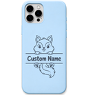 Pocket Squirrel baby squirrel custom name engraved pastel silicone phone cover in Sky Blue