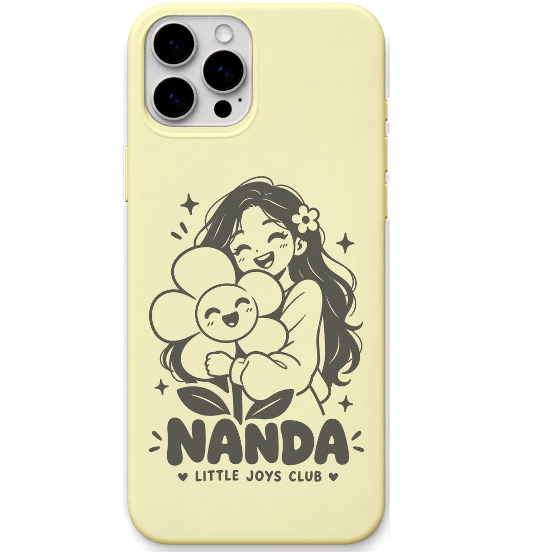 Nanda Little Joys Club engraved pastel silicone phone cover in Lemon Yellow