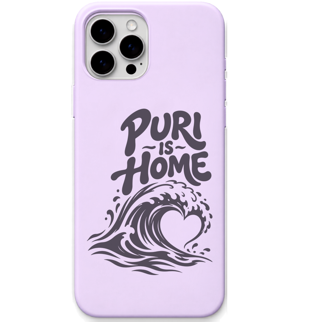 Puri Is Home engraved pastel silicone phone cover in Lavender