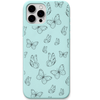 Butterfly Flight engraved silicone phone cover in Mint Green