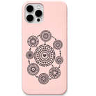My Inner Circle circular mandala cluster engraved pastel silicone phone cover in Blush Pink