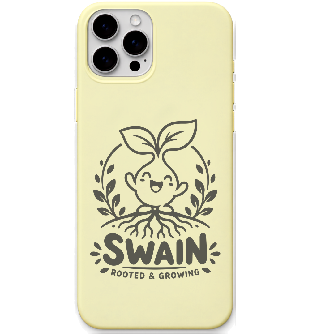 Swain Rooted And Growing engraved pastel silicone phone cover in Lemon Yellow