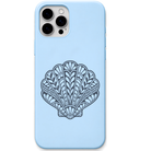 Ocean Keepsake Shell ornamental seashell engraved pastel silicone phone cover in Sky Blue