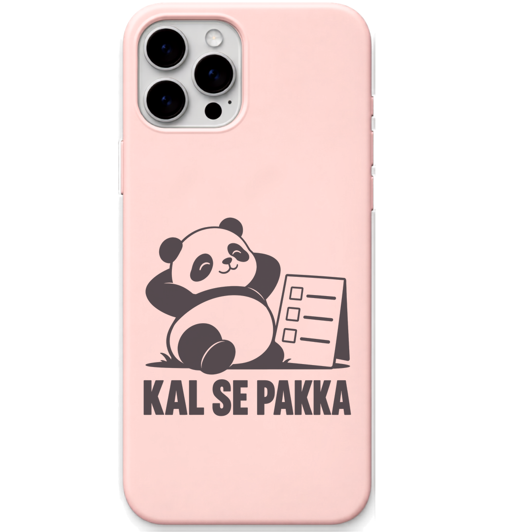 Kal Se Pakka Panda panda procrastination meme engraved pastel silicone phone cover in Blush Pink