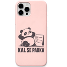 Kal Se Pakka Panda panda procrastination meme engraved pastel silicone phone cover in Blush Pink