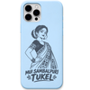 Mui Sambalpuri Tukel engraved pastel silicone phone cover in Sky Blue