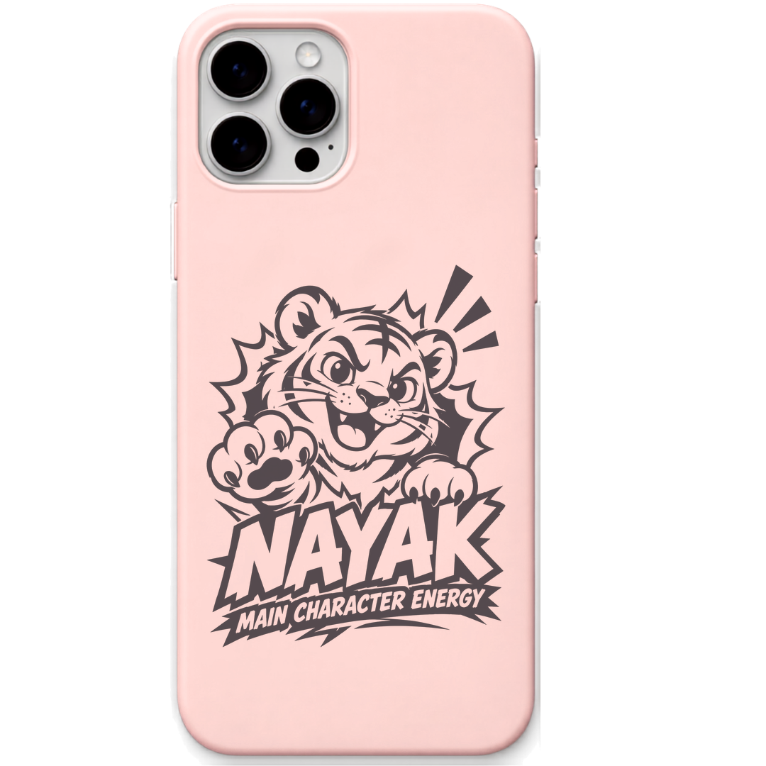 Nayak Main Character Energy engraved pastel silicone phone cover in Blush Pink