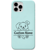 Loyal Little Puppy baby puppy custom name engraved pastel silicone phone cover in Mint Green