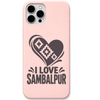I Love Sambalpur engraved pastel silicone phone cover in Blush Pink