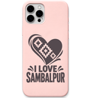 I Love Sambalpur engraved pastel silicone phone cover in Blush Pink