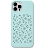 Little Joys Garden tiny floral ditsy pattern engraved pastel silicone phone cover in Mint Green