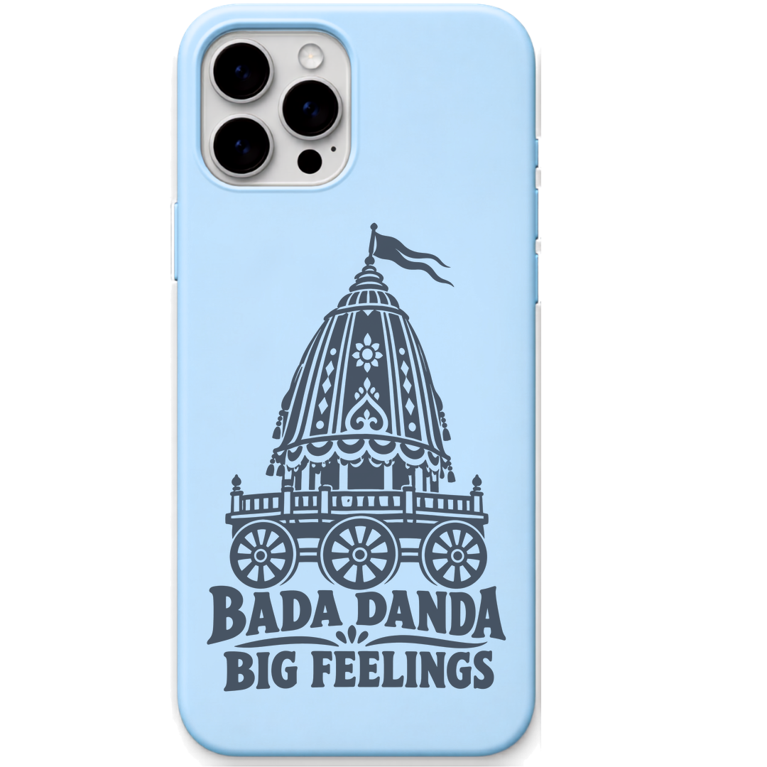 Bada Danda Big Feelings engraved pastel silicone phone cover in Sky Blue