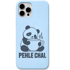 Chai Then Try Panda panda tea lover meme engraved pastel silicone phone cover in Sky Blue